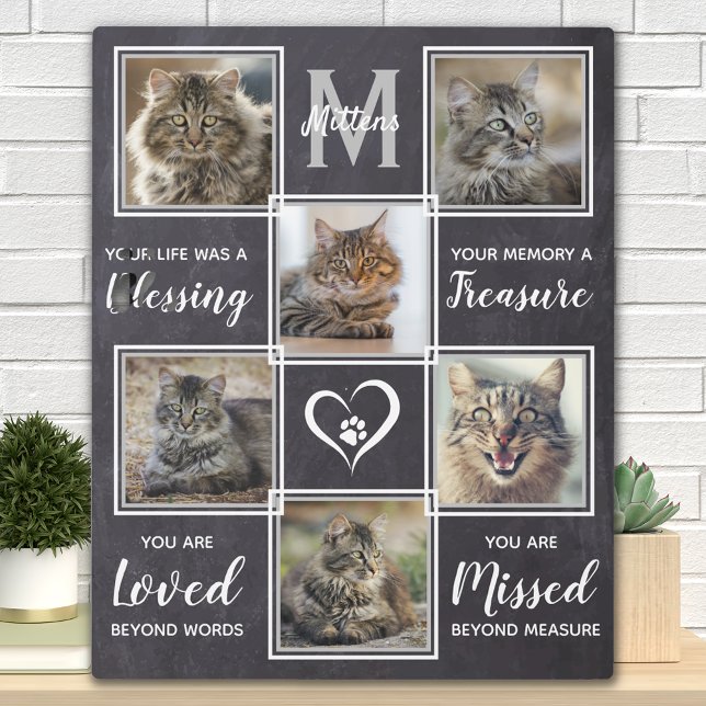 Pet Cat Memorial Unique Photo Collage Plaque (Creator Uploaded)