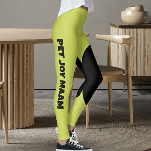 Pet Cat Mum Name Apple Green Black Customised Text Leggings