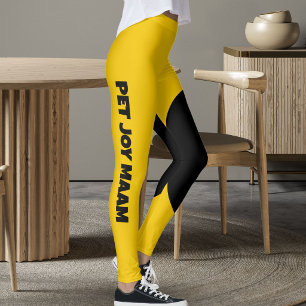 Pet Cat Mum Name Golden Sunshine Yellow Custom Fun Leggings