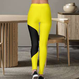 Pet Cat Mum Name Yellow Black Fun Customised Text Leggings