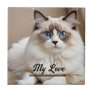 Pet Cat Mum Photo ''My Love'' Personalise Tile