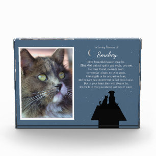 Pet Cat or Dog Memorial Custom Photo Name Poem Block