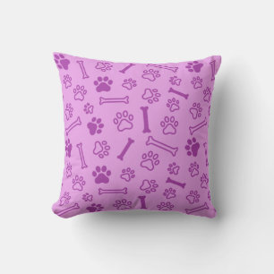 Pet - Cat or Dog Paw Footprint and Bone Pattern Cushion