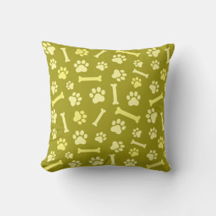 Pet - Cat or Dog Paw Footprint and Bone Pattern Cushion