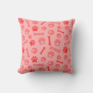 Pet - Cat or Dog Paw Footprint and Bone Pattern Cushion