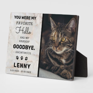 Pet Cat Quote Photo Memorial Marble Keepsake Plaque