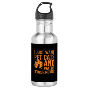 Pet Cats Horror Movies Halloween Design_1 532 Ml Water Bottle