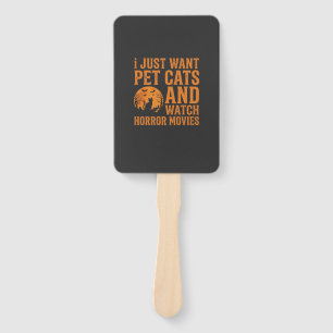 Pet Cats Horror Movies Halloween Design_1 Hand Fan