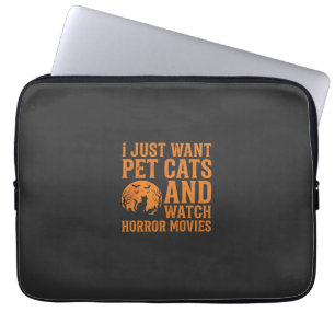 Pet Cats Horror Movies Halloween Design_1 Laptop Sleeve
