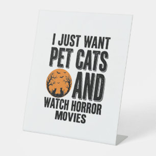 Pet Cats Horror Movies Vintage Halloween Shirt Des Pedestal Sign