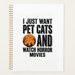 Pet Cats Horror Movies Vintage Halloween Shirt Des Planner
