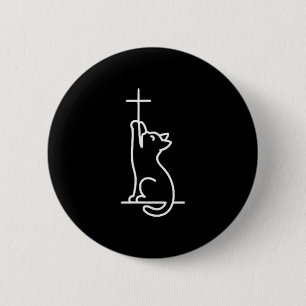 Pet Cats Love Jesus Be Happy Cat  6 Cm Round Badge