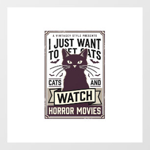 Pet Cats Watch Horror Movies Vintage Cat Design_1