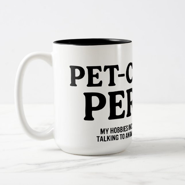 Pet Centric Person Two-Tone Coffee Mug (Left)