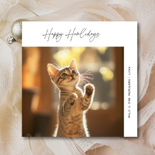 Pet Christmas Happy Howlidays Cat Photo Greetings Holiday Card