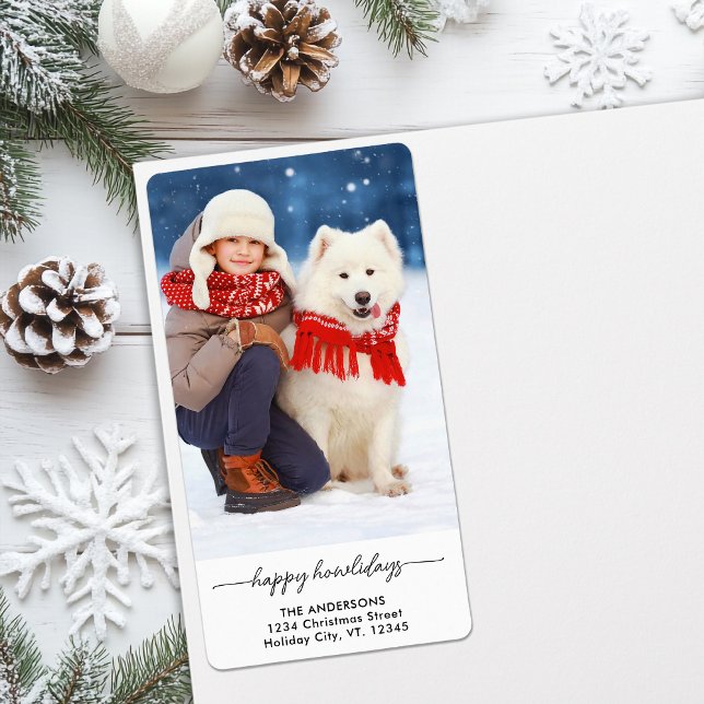 Pet Christmas Happy Howlidays Modern Dog Photo (Creator Uploaded)