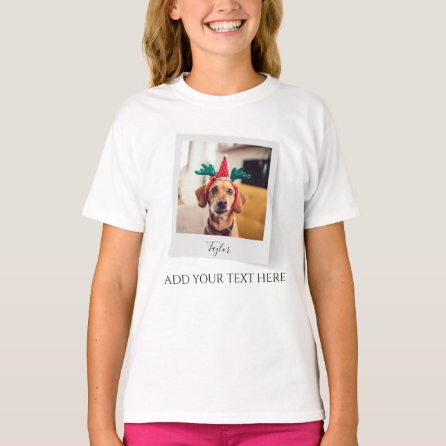 Pet Christmas Holiday Photo Personalised T-Shirt (Front)