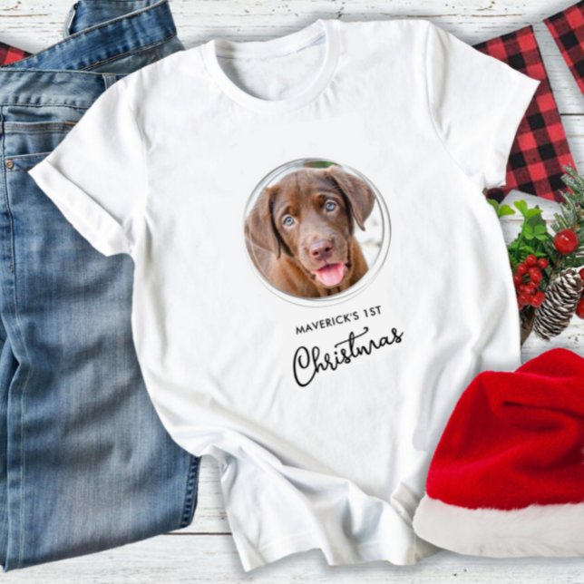 Pet Christmas Personalised Dog Photo Holiday T-Shirt (Creator Uploaded)