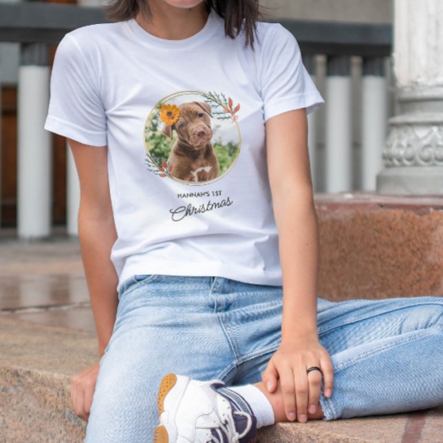 Pet Christmas Personalised Dog Photo T-Shirt (Creator Uploaded)