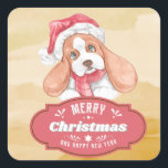 Pet christmas square sticker<br><div class="desc">Pet christmas stickers. Dog christmas stickers</div>