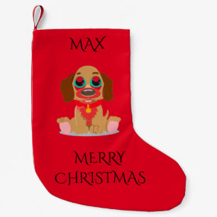 Pet christmas stocking with personalized name. DOG