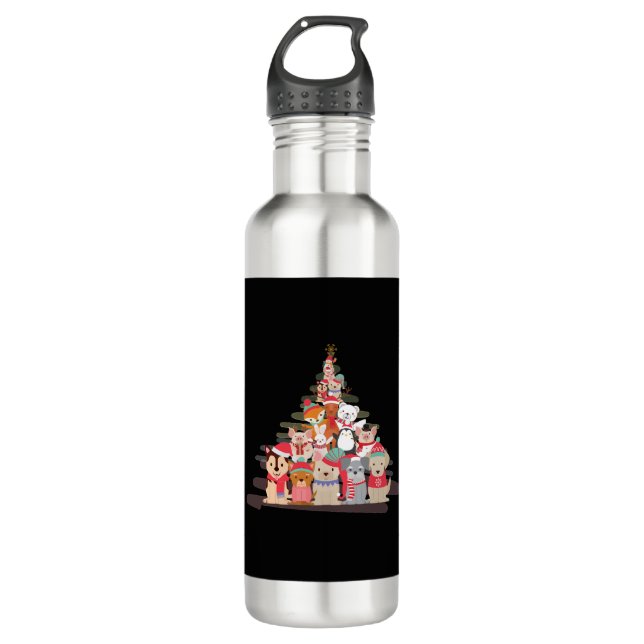 Pet Christmas Tree 710 Ml Water Bottle (Front)