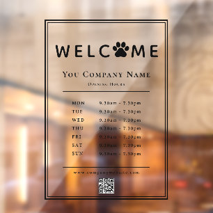Pet Clinic Opening Hours Black Paw Logo QR code