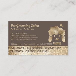 Pet Curly Coat Bath Haircut Salon Business Card