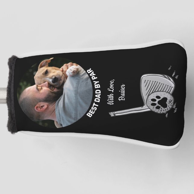 Pet Custom Photo Best Dad By Par Putter Golf Head  Cover (Front)
