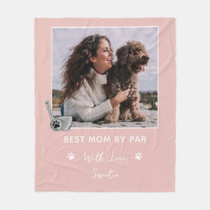 Pet Custom Photo Best Mum By Par Golf Fleece Blanket