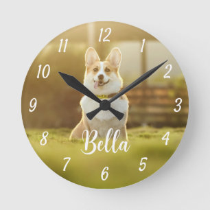 Pet Custom Photo Personalized Round Clock