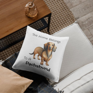 Pet Dachshund Brown Personalize Cushion