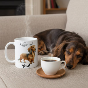 Pet Dachshund BROWNS Cofffee Personalise Coffee Mug