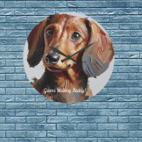 Pet Dachshund Personalise Wall Clock