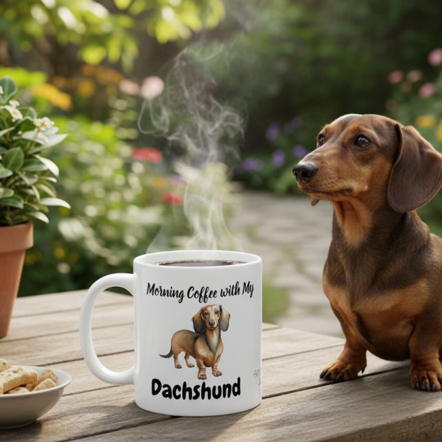 Pet Dachshund Sandy Brown Morning  Coffee Mug (Creator Uploaded)