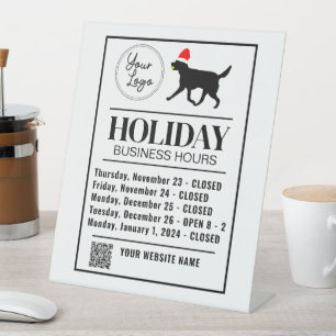 Pet Daycare Business Hours Holiday Template Pedestal Sign