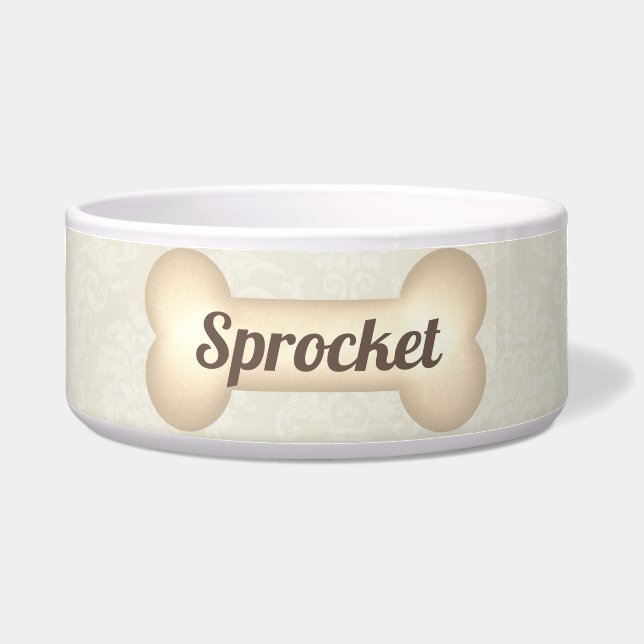 Pet Dining with a Vintage Elegance in Cream (Front)