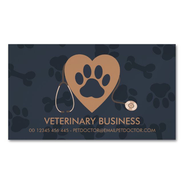 Pet Doctor Animal Hospital Magnetic Business Card (Front)
