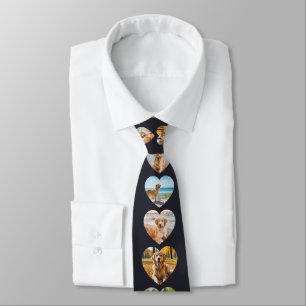Pet Dog 6-Photo Collage Heart Frames Animal Lover Tie