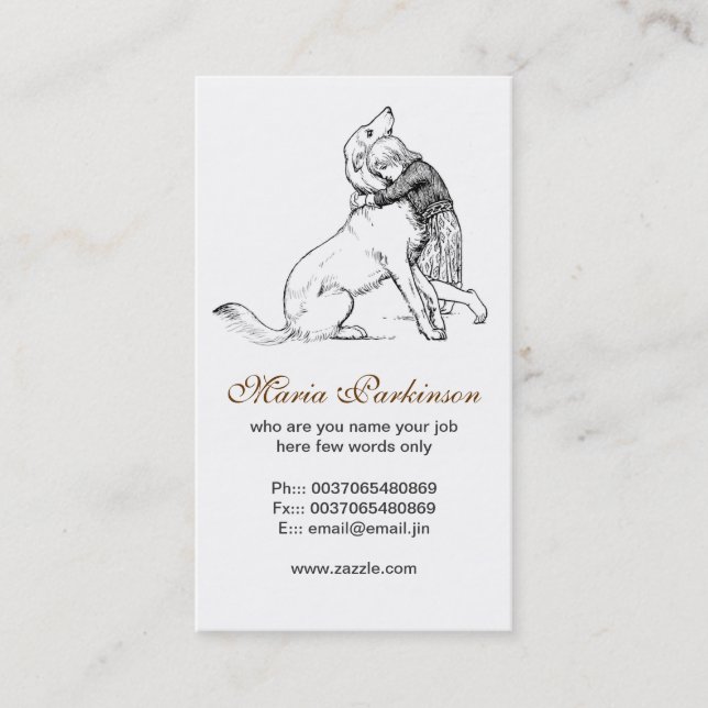 pet dog and human friendship business cards (Front)