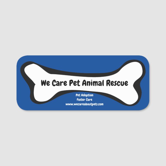 Pet Dog Animal Rescue Volunteer Name Tag (Front)