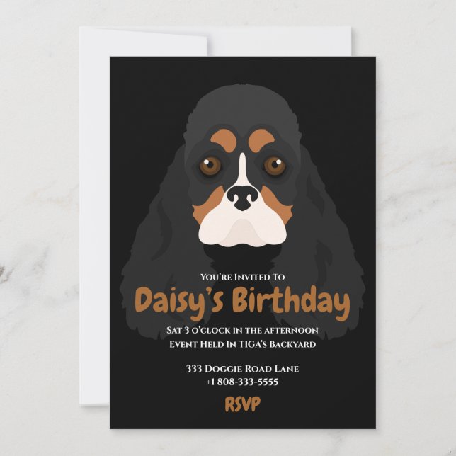 Pet dog birthday paw life party invitation (Front)