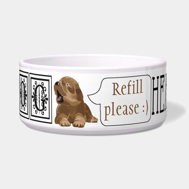 Pet DOG Bowl Large "I am dog Hear Me Roar" (Front)