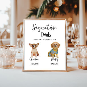 Pet Dog Calligraphy Signature Drink wedding sign
