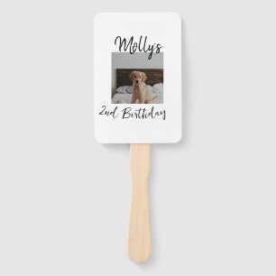 Pet dog cat animal birthday photo modern simple hand fan