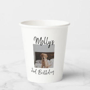 Pet dog cat animal birthday photo modern simple  paper cups
