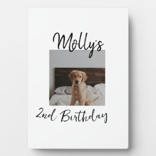 Pet dog cat animal birthday photo modern simple  plaque
