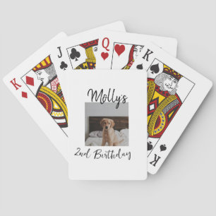 Pet dog cat animal birthday photo modern simple playing cards
