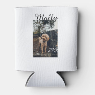 Pet dog cat animal birthday photo modern year date can cooler