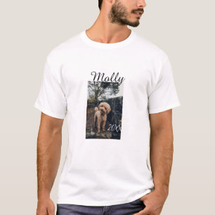 Pet dog cat animal birthday photo modern year date T-Shirt